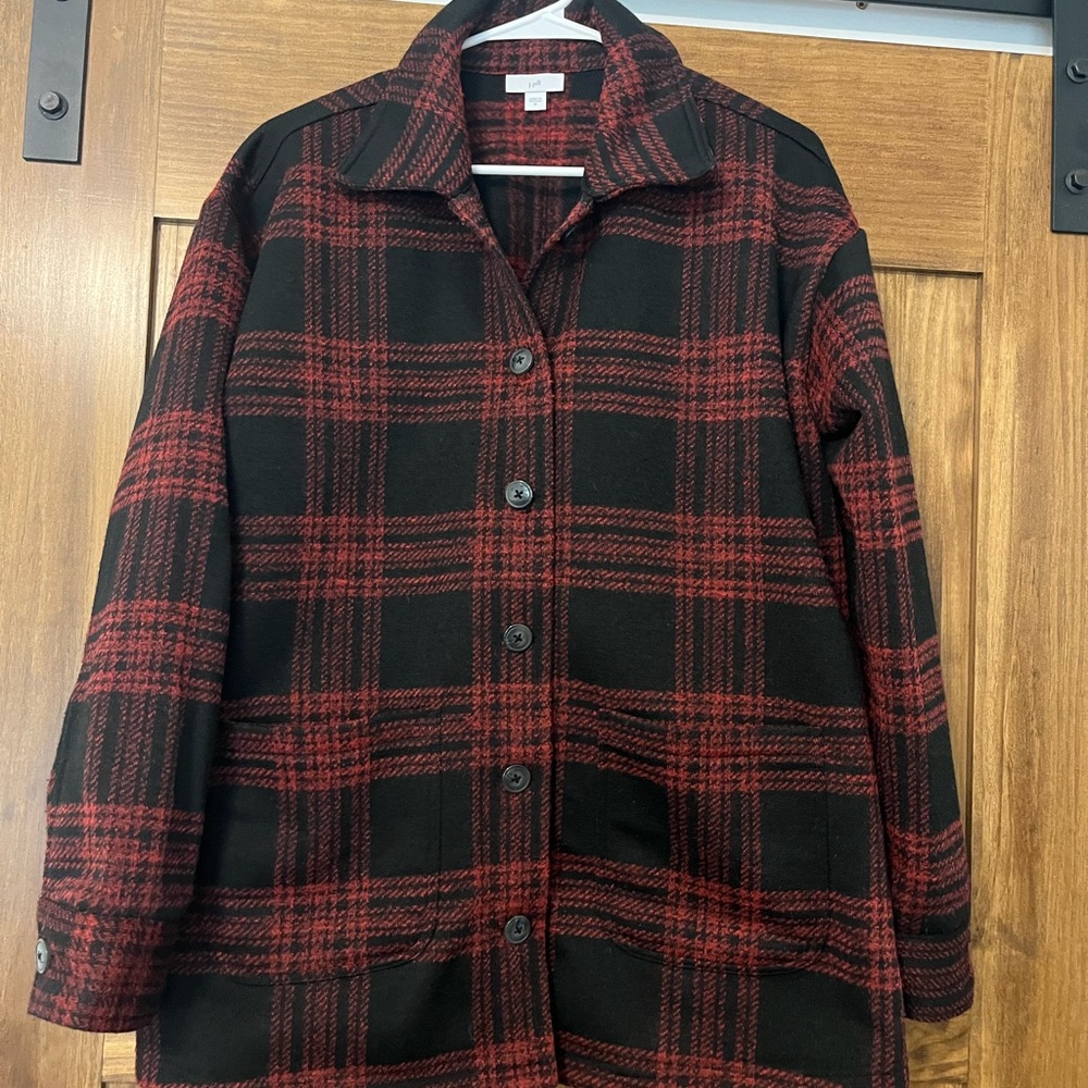 J. Jill Black and Red Plaid shacket